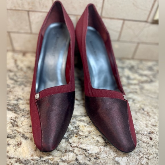 Karen Scott Shoes Karen Scott Burgundy Satin Heels Size 9 Medium